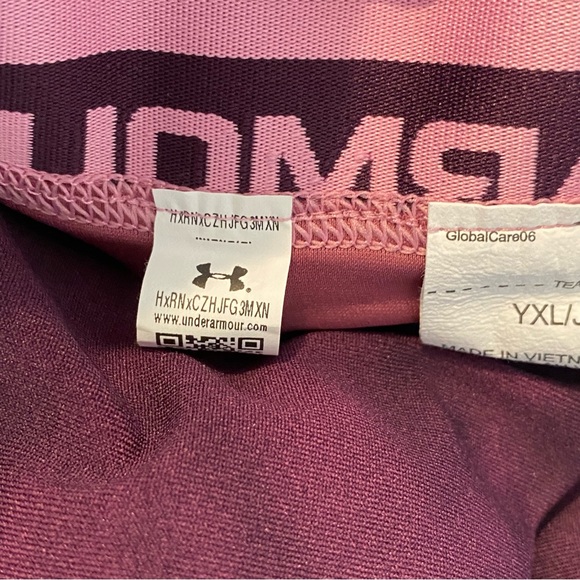 Under Armour Girls Burgundy Tie Dye Workout Pants - Size Youth XL, Gym, Causal - Picture 5 of 6